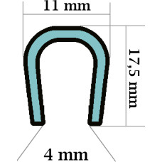 U Ss Gumijas  profils 17x17.5mm, balts