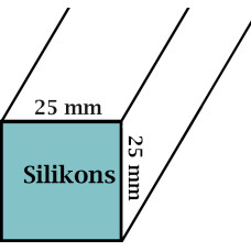 Q Ss Silikona profils  25x25mm 50Sha