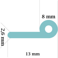 P Ss Silikona profils 8x13mm dia.6.6