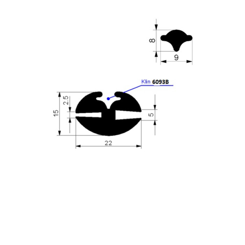 H Gs EPDM profils 15x22mm