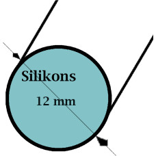 O Ss Silikona profils dia.12mm 60Sha