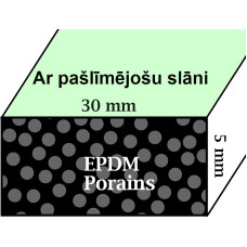 I Gp Porains EPDM gumijas profils 5x30mm pašlīmējošs L-25m