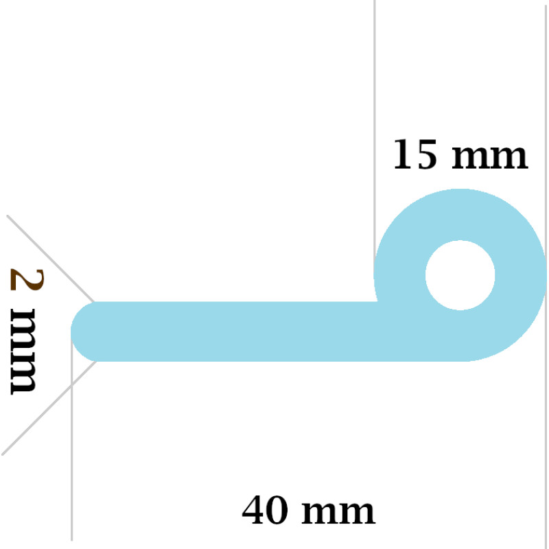 P Ss Silikona profils 15x40x2 dia.11