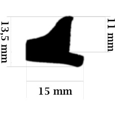 L Gs Gumijas profils 15x11x13,5mm