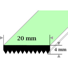 E Gs EPDM gumijas profils 4x20mm pašlīmējošs