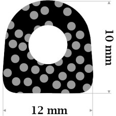 D Gp EPDM porains gumijas profils 10x12mm