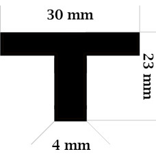 T Gs EPDM gumijas profils 4x30mm