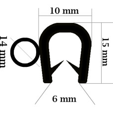 AO Gs Armēts EPDM durvju profils 14x20mm