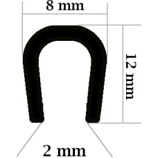 U Gs EPDM profils 2x8x12mm