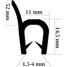 A Gs EPDM profils ar astīti