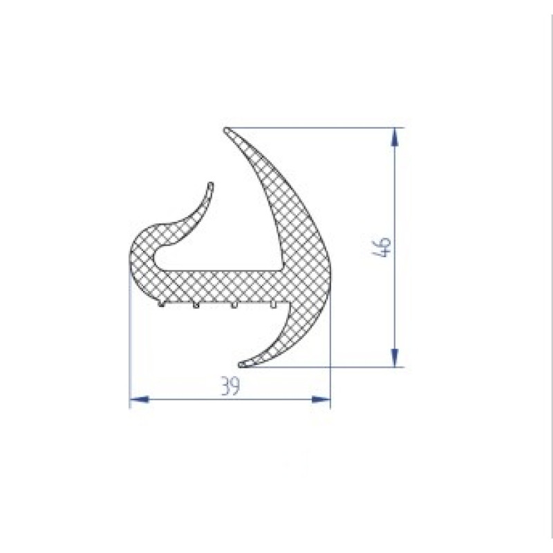 T Gs EPDM profils 6x46x39mm