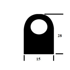 Q Ss Silikona profils 15x28mm