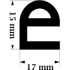 E Gs EPDM durvju profils 15x17mm