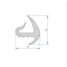 T Gs EPDM profils 6x46x39mm