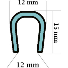 U Ss Silikona profils 1x12x15mm