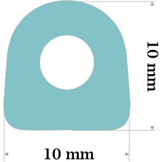 D Ss Silikona profils 10x10mm balts