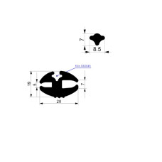 H Gs EPDM profils 19x28mm