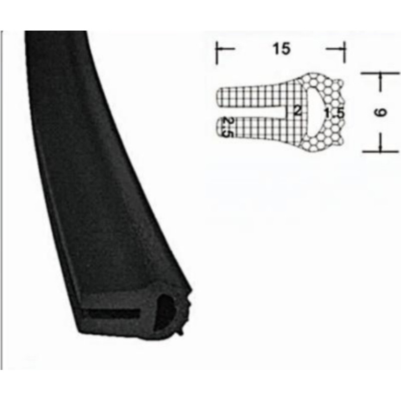 AO Gp Porains gumijas profils 6x15mm