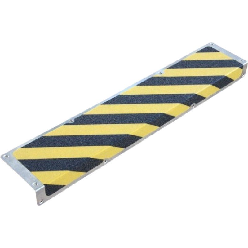 Pretslīdes pakāpiena Alumīnija uzlika m2  120x1000x45mm melns-dzeltens