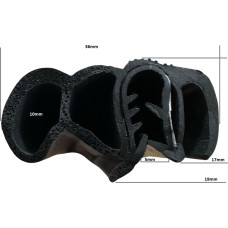 AO Gs Armēts EPDM gumijas profils 19x36mm