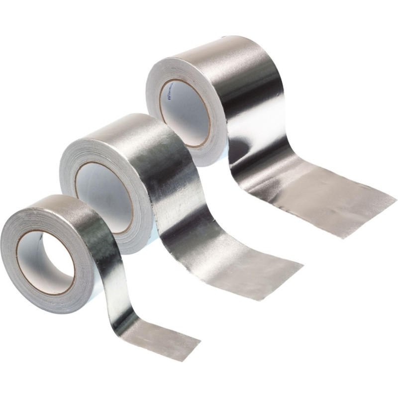 Alumīnija lente ar pašlīmējošo slāni līdz 120C 50x50000mm 50 mikroni