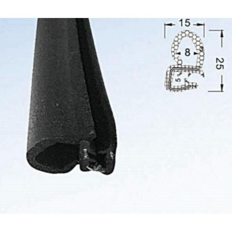 AO Gs Armēts EPDM gumijas profils 15x25mm