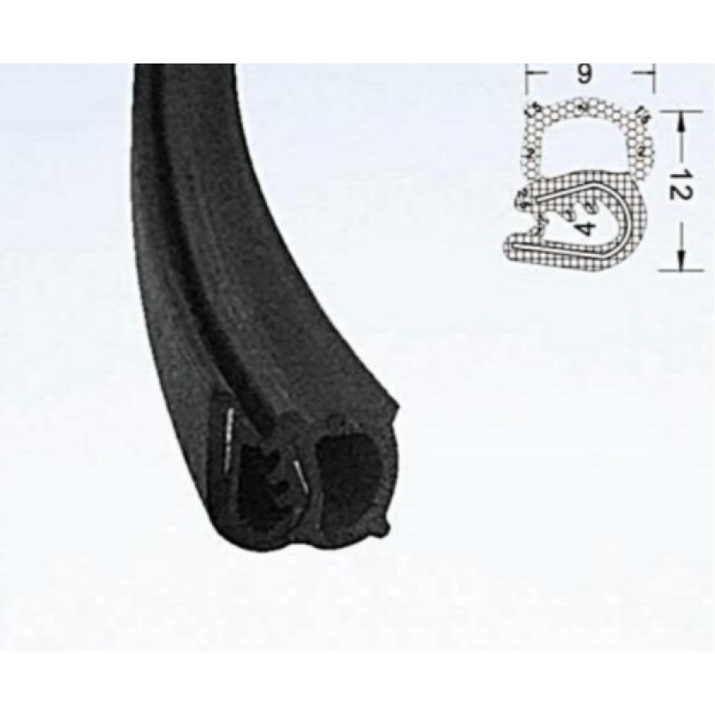 AO Gs Armēts EPDM gumijas profils 9x12mm