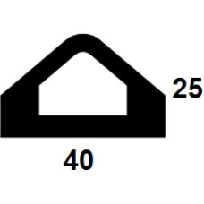 D Gs EPDM gumijas profils 40x25mm