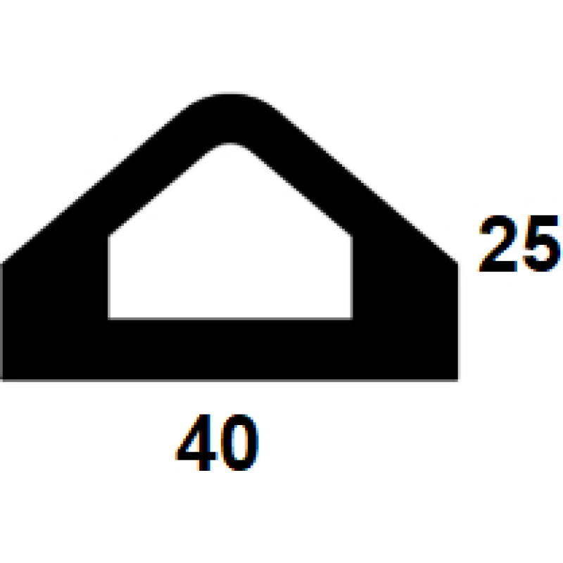 D Gs EPDM gumijas profils 40x25mm