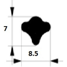 H Gs EPDM profila klin 7x8,5mm