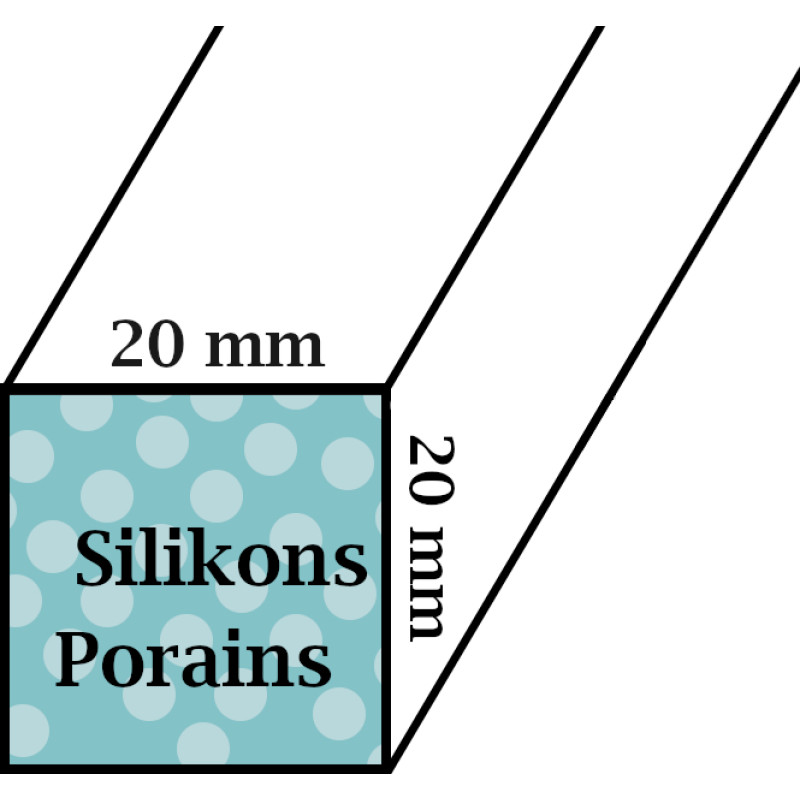 Q Sp Poraina silikona profils 20x20mm