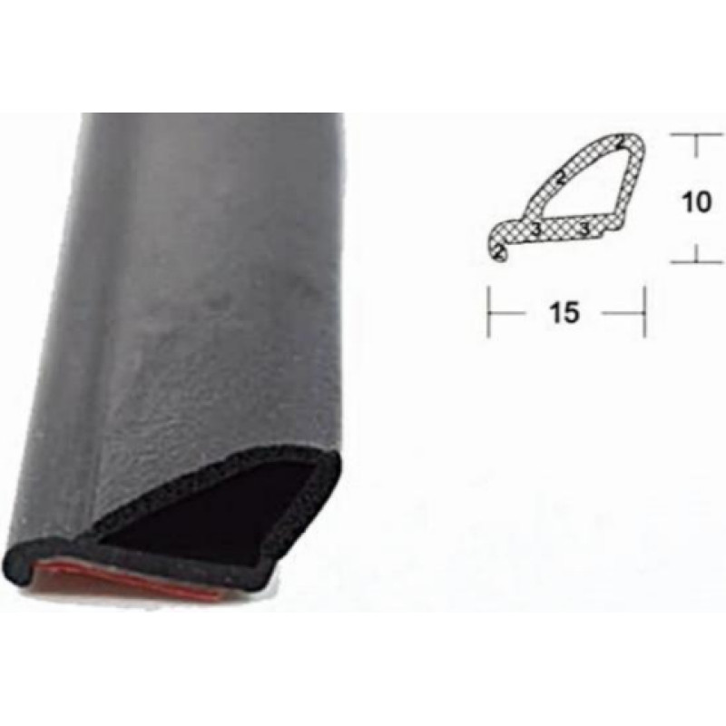 D Gp EPDM porainas gumijas profils 10x15mm