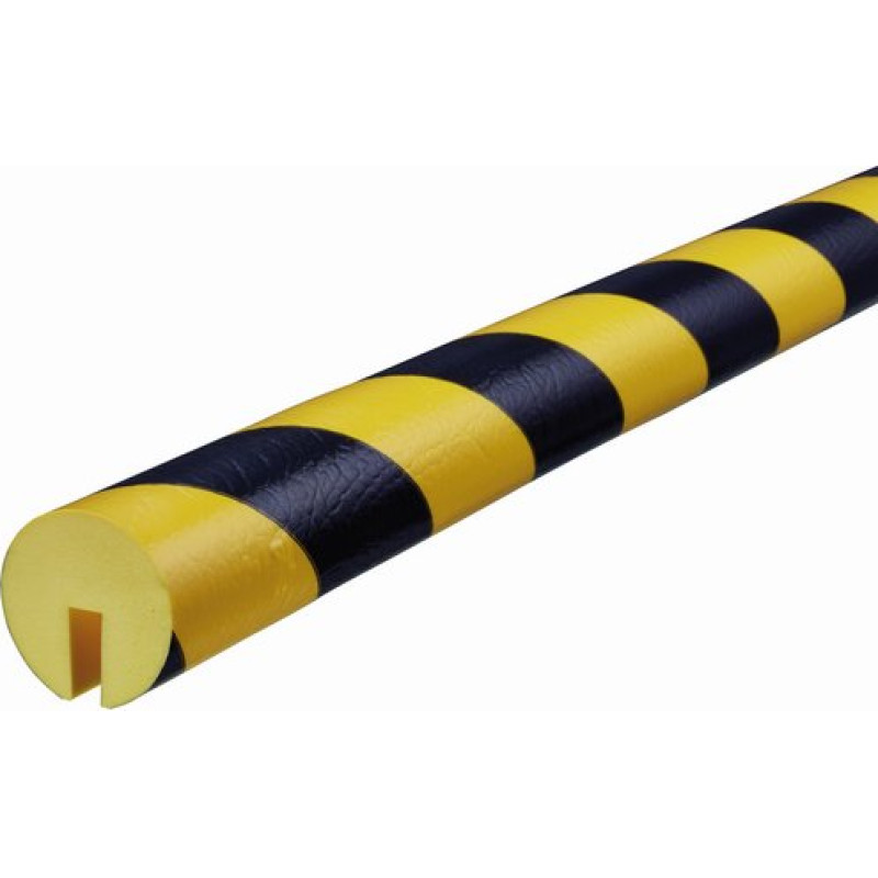 Stūru aizsargs 1000x40mm 8 mm malai melns/dzeltens viegli noņemams