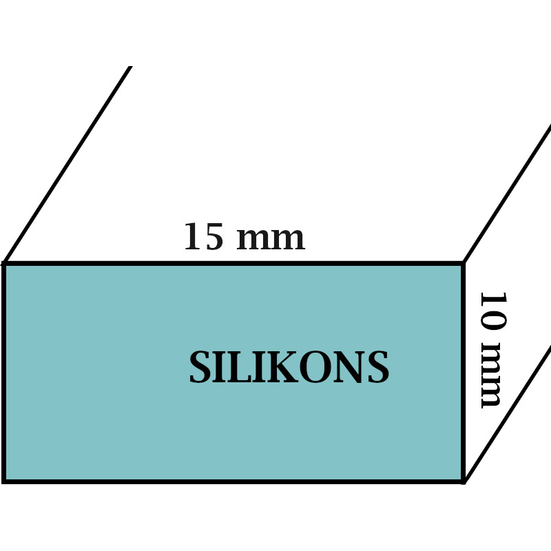 I  Ss Silikona profils 10x15mm, 60 ShA, food grade