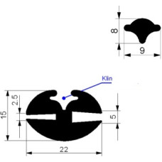 H Gs EPDM profils 15x22mm