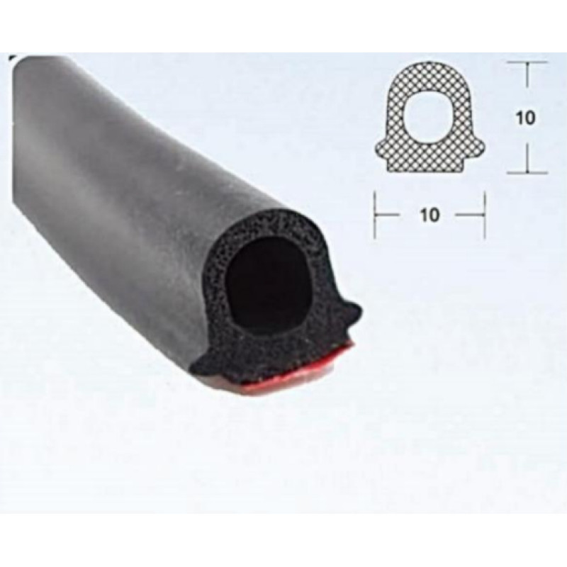 D Gp EPDM porainas gumijas profils 10x10mm